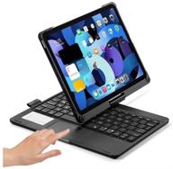 🔲 360° rotating backlit keyboard case with touchpad for ipad air 4th gen 2020 / ipad pro 11, trackpad keyboard with apple pencil holder and backlights (black) logo