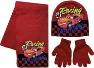 🧥 optimized disney cars lightning mcqueen acrylic winter hat, scarf, and gloves set logo