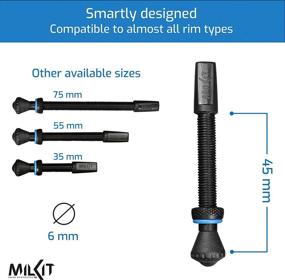 img 1 attached to milKit Bike Tubeless Presta Valve Stem Kit - Includes Valve Cores & Removal Tool - Pack of 2, Black