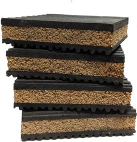 img 2 attached to 🔇 Premium Rubber/Cork Anti Vibration Pads - 4 Pack, 4"x4"x7/8" - Effective Vibration Isolation Pads