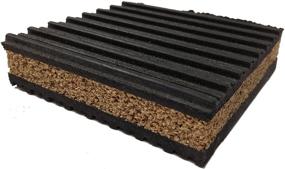 img 3 attached to 🔇 Premium Rubber/Cork Anti Vibration Pads - 4 Pack, 4"x4"x7/8" - Effective Vibration Isolation Pads