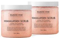 majestic pure himalayan salt body scrub with lychee oil - exfoliating and moisturizing skin treatment, deep cleansing - 10 oz (pack of 2) logo