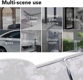 img 2 attached to 🚿 Premium 10" Shower Squeegee: Stainless Steel for Car Glass and Bathroom - Includes Adhesive Hook