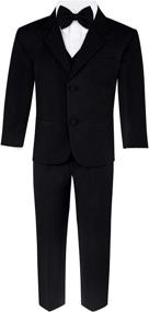 img 2 attached to Complete Boy's 6-Piece Suit Set: Stylish Suit Jacket, Dress Pants, Vest, Matching Shirt, Neck Tie & Bow Tie