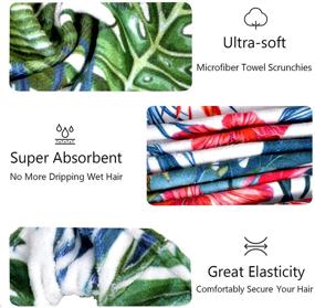 img 1 attached to 🌴 AuroTrends Oversize Hair Scrunchies for Wet Hair - 4Pack Tropical Set