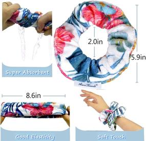 img 2 attached to 🌴 AuroTrends Oversize Hair Scrunchies for Wet Hair - 4Pack Tropical Set