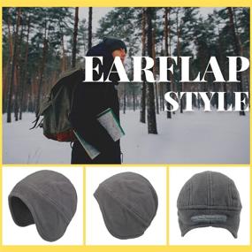 img 2 attached to 🧢 Warm Fleece Earflap Hat for Men: Winter Skull Cap Beanie with Ear Covers - Flammi