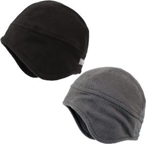 img 4 attached to 🧢 Warm Fleece Earflap Hat for Men: Winter Skull Cap Beanie with Ear Covers - Flammi