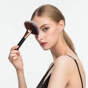 img 3 attached to 🖌️ Docolor Fan Brush: Professional Highlighting Makeup Brush for Effortless Cheekbone Contouring and Blush Application - Soft Cosmetic Tool