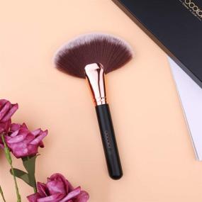 img 2 attached to 🖌️ Docolor Fan Brush: Professional Highlighting Makeup Brush for Effortless Cheekbone Contouring and Blush Application - Soft Cosmetic Tool