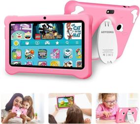 img 4 attached to Лучший планшет Kids Edition с диагональю 7 дюймов, 3 ГБ ОЗУ + 32 ГБ ПЗУ - Android 9.0 GO, WiFi, сертифицирован GMS, образовательный, Bluetooth, двойная камера - розовый.
