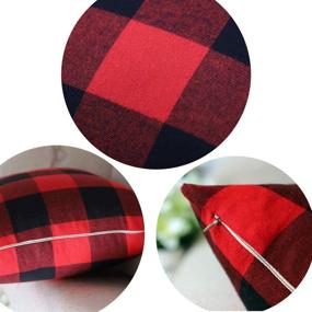 img 1 attached to Jashem Plaid Throw Pillow Cover 18x18 Inch: Stylish Black and 🔴 Red Buffalo Check Cushion Cover for Modern Home Decor (Set of 2)