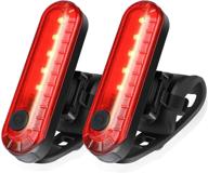 🚲 ascher usb rechargeable led bike tail light 2 pack: bright bicycle rear cycling safety flashlight with 330mah lithium battery and 4 light mode options, includes 2 usb cables logo