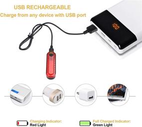 img 3 attached to 🚲 Ascher USB Rechargeable LED Bike Tail Light 2 Pack: Bright Bicycle Rear Cycling Safety Flashlight with 330mah Lithium Battery and 4 Light Mode Options, Includes 2 USB Cables