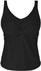 img 4 attached to 👙 Stylish Twist Front Tankini Swimsuits for Women: V Neck Swimwear with Septangle's Unbeatable Flair