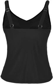 img 2 attached to 👙 Stylish Twist Front Tankini Swimsuits for Women: V Neck Swimwear with Septangle's Unbeatable Flair