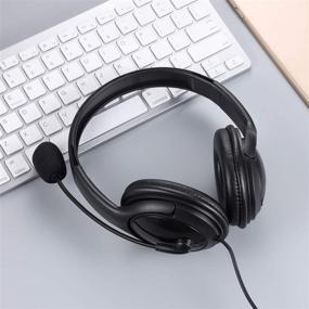 img 1 attached to 🎧 Affordable Bulk Headphones: 10-Pack Wired Headsets with Mic for School Classroom - Durable Class Set for Students, Kids, and Adults (10 Black)