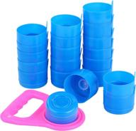 🚰 hestya non spill caps: 20 piece set for 3 and 5 gallon water jugs - reusable, anti-splash bottle caps with convenient water bottle handle logo