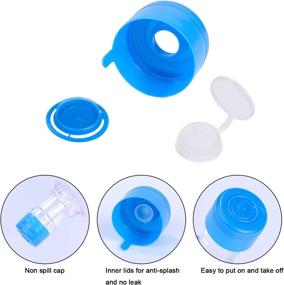 img 1 attached to 🚰 Hestya Non Spill Caps: 20 Piece Set for 3 and 5 Gallon Water Jugs - Reusable, Anti-Splash Bottle Caps with Convenient Water Bottle Handle