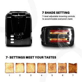 img 3 attached to 🍞 Best Prime Stainless Steel Black Bagel Toaster - 2 Slice Wide Slot, 7 Shade Settings with Removable Crumb Tray for Bread, Waffles - Even Toasting, Quick Operation