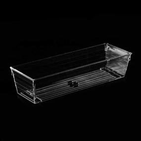 img 3 attached to Set of 8 Clear Plastic Drawer Organizer Trays (9x3x2 inches) - Ideal for Vanity Cabinets, Makeup Storage, Kitchen Utensils, Jewelry, and Gadgets