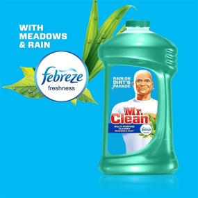 img 2 attached to Mr. Clean 23124 Multi-Surface Cleaner with 🧼 Febreze - 128 oz Bottle, Meadows & Rain Scent