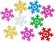 🎄 pepperlonely 500pc assorted snowflakes charm christmas loose sequins: a festive delight for crafting and decorating! logo