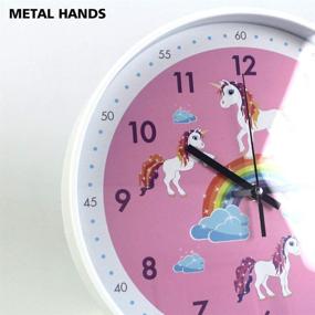 img 3 attached to 🕒 Silent Non-Ticking Pink Wall Clock for Kids Room, Office, School, Bedroom, Kitchen, Classroom - 12 inch Children's Décor Quiet Clocks