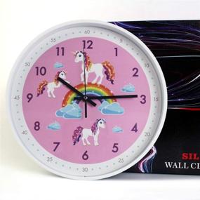 img 1 attached to 🕒 Silent Non-Ticking Pink Wall Clock for Kids Room, Office, School, Bedroom, Kitchen, Classroom - 12 inch Children's Décor Quiet Clocks