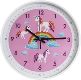 img 4 attached to 🕒 Silent Non-Ticking Pink Wall Clock for Kids Room, Office, School, Bedroom, Kitchen, Classroom - 12 inch Children's Décor Quiet Clocks