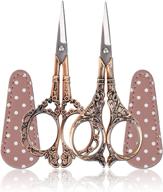 🔪 hi-super 2 pairs embroidery scissors sewing crochet scissors small 4.5 inch sharp craft scissors with leather scissors cover for sewing handicrafts tool craft artwork and everyday use logo