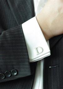 img 2 attached to Salutto Mens Letter Cufflinks Pair Men's Accessories