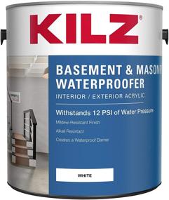 img 3 attached to 🎨 KILZ 1-Gallon White Interior/Exterior Waterproofing Paint for Basement and Masonry