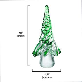 img 3 attached to 10-Inch Green Hand Blown Vintage Murano-Style Artistic Glass Christmas Tree Sculpture for Xmas Window Tabletop Mantel - Diamond Star Decoration