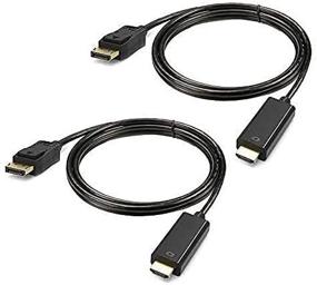 img 1 attached to 🔌 High-Quality 6ft Gold-Plated DisplayPort to HDMI Adapter Cable (Pack of 2)