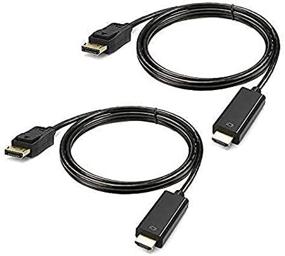 img 3 attached to 🔌 High-Quality 6ft Gold-Plated DisplayPort to HDMI Adapter Cable (Pack of 2)