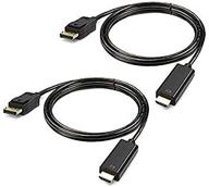 🔌 high-quality 6ft gold-plated displayport to hdmi adapter cable (pack of 2) logo