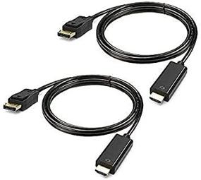 img 4 attached to 🔌 High-Quality 6ft Gold-Plated DisplayPort to HDMI Adapter Cable (Pack of 2)