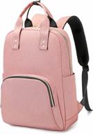 durable college school daypack for women - stylish pink laptop backpack 15.6 inch, water-repellent fashion travel business rucksack for college students and girls logo