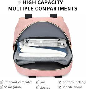 img 1 attached to Durable College School Daypack for Women - Stylish Pink Laptop Backpack 15.6 Inch, Water-Repellent Fashion Travel Business Rucksack for College Students and Girls