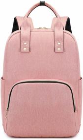 img 3 attached to Durable College School Daypack for Women - Stylish Pink Laptop Backpack 15.6 Inch, Water-Repellent Fashion Travel Business Rucksack for College Students and Girls