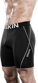 img 4 attached to 🩳 DRSKIN Men's Compression Shorts Sports Running Cool Dry Tights Pants Leggings Active Baselayer Rashguard - 1 or 3 Pack