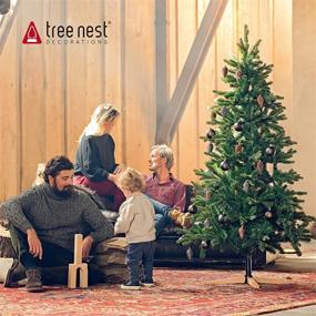 img 2 attached to Tree Nest Christmas Tree Stand: Stable Base Holder for Artificial Trees in various sizes (6-8ft) – No Collar or Skirt Required - Gentle, Black