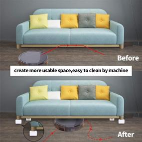 img 1 attached to 🛏️ Ezprotekt Квадратные кроватные подставки 3.15 x 3.15 x 2 дюйма - прочные удлинители мебельных ножек, добавляют 2 дюйма высоты или место для хранения! Надежный подъемник для столов, стульев, письменных столов или диванов (квадратные, белые)