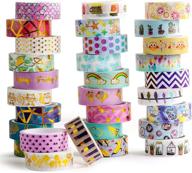 🎨 premium japanese gold foil washi tape set - 30 rolls, 15mm wide for scrapbooking, bullet journaling, planners & crafts logo