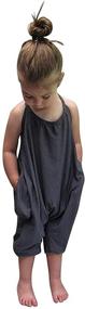 img 2 attached to 👧 Sleeveless Toddler Jumpsuit for Girls' Clothing - Ideal Jumpsuits & Rompers