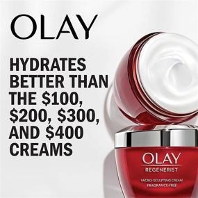 img 3 attached to 🧴 Olay Regenerist Микро-Скульптинг Крем для ухода за лицом: гиалуроновая кислота, ниацинамид и витамин B3+ - без аромата, 1,7 унций + бонусный путешественный размер крема для лица Whip