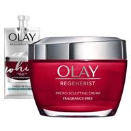 🧴 olay regenerist микро-скульптинг крем для ухода за лицом: гиалуроновая кислота, ниацинамид и витамин b3+ - без аромата, 1,7 унций + бонусный путешественный размер крема для лица whip логотип