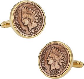 img 4 attached to 🧑 Cuff Daddy Indian Penny Cufflinks Presentation: An Elegant and Distinct Accessory for the Modern Gentleman