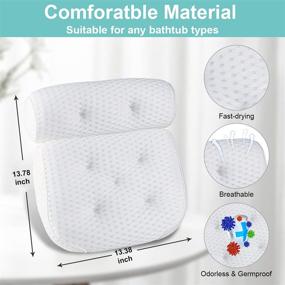 img 2 attached to 🛀 Ultimate Comfort: Assorted Bath Pillows with 4D Air Mesh Technology for Neck and Head Rest Support in Any Bathtub, Hot Tub Home Spa, and Jacuzzi